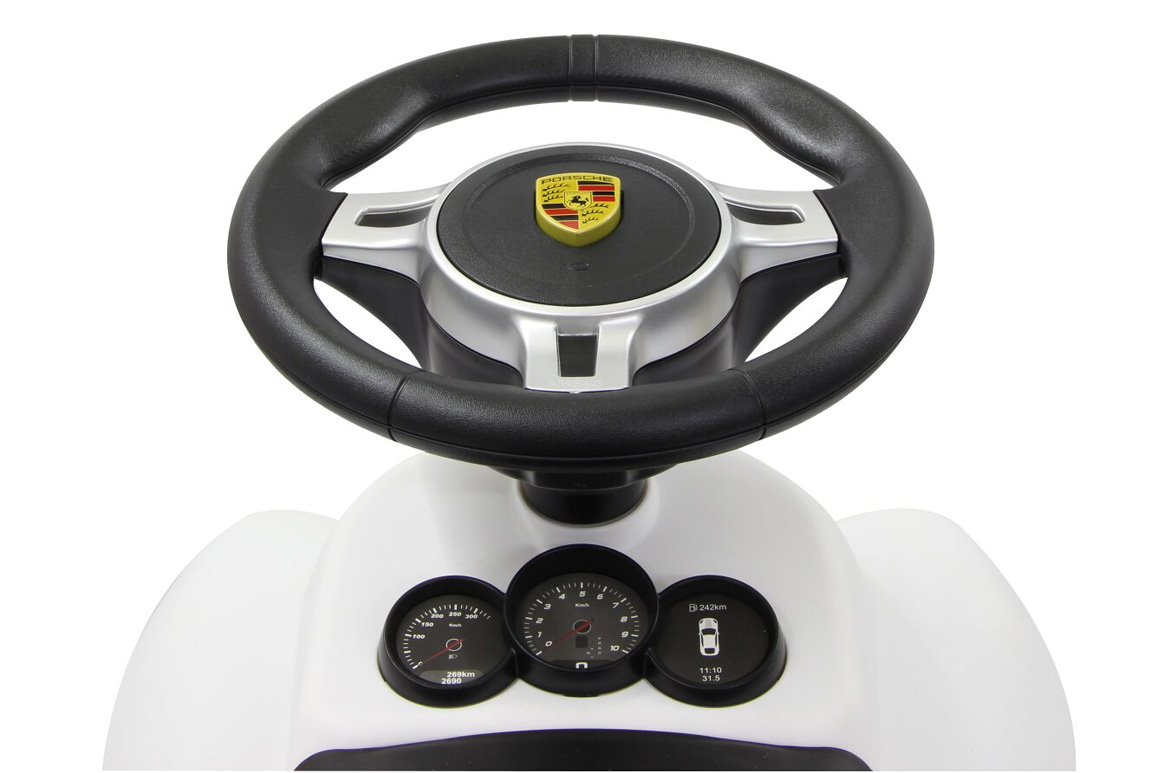 Hvid Porsche 911 Turbo S gåbil til børn fra kendte Rastar.