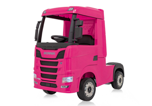 Pink elektrisk Scania 500R Lastbil til børn med 4x12V motorer. Scania Lastbil til børn.
