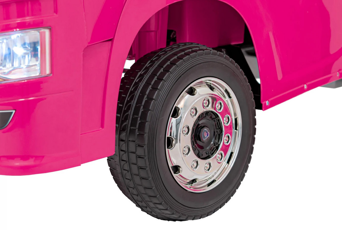 Pink elektrisk Scania 500R Lastbil til børn med 4x12V motorer. Scania Lastbil til børn.