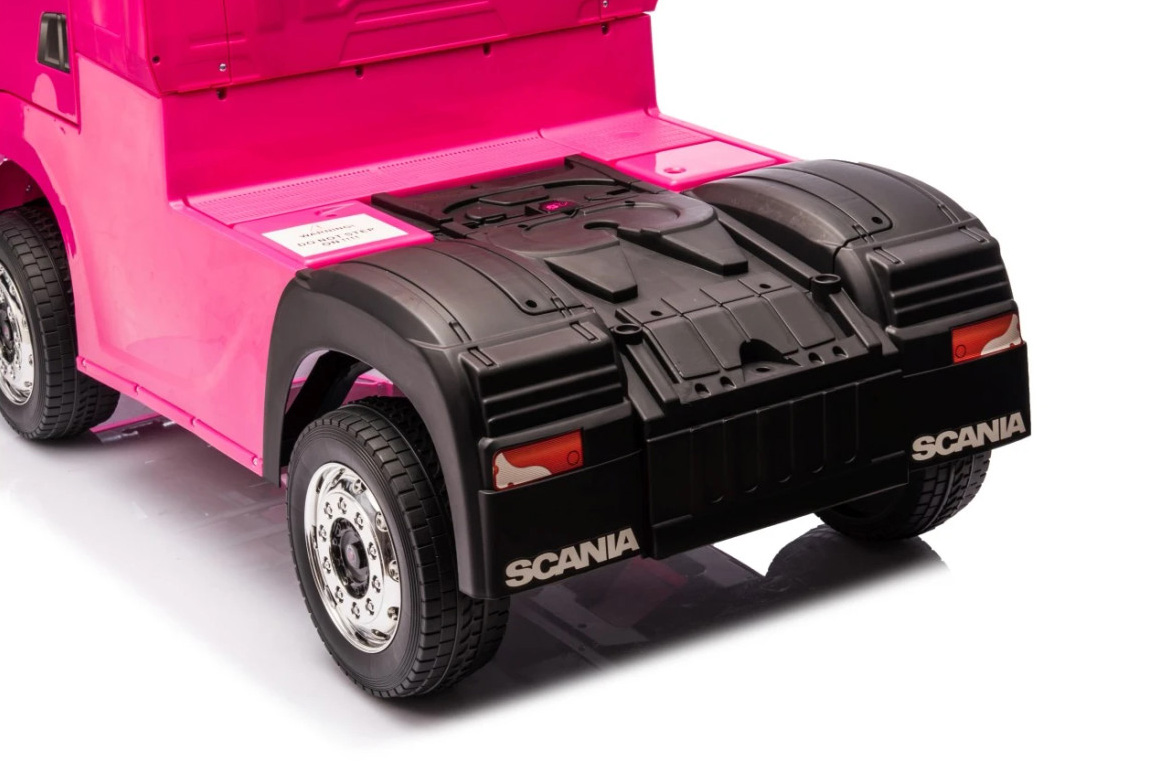 Pink elektrisk Scania 500R Lastbil til børn med 4x12V motorer. Scania Lastbil til børn.