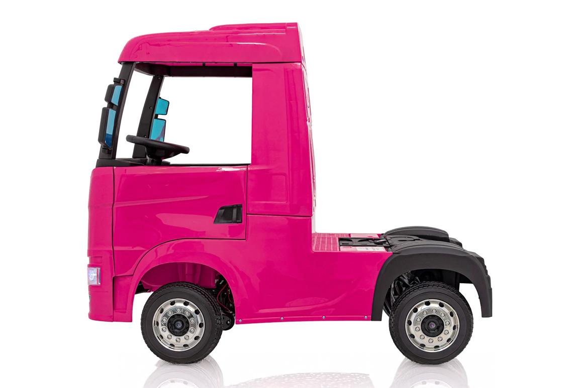 Pink elektrisk Scania 500R Lastbil til børn med 4x12V motorer. Scania Lastbil til børn.