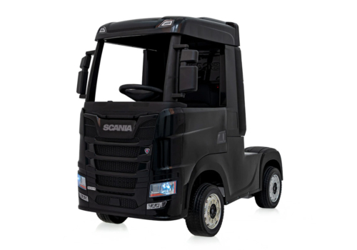 Sort elektrisk Scania 500R Lastbil til børn med 4x12V motorer. Scania Lastbil til børn.
