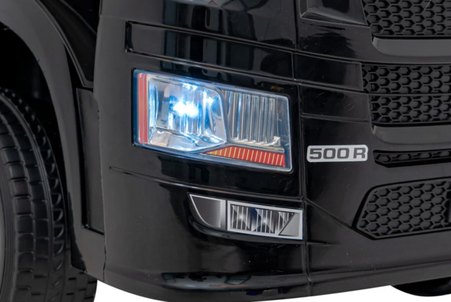 Sort elektrisk Scania 500R Lastbil til børn med 4x12V motorer. Scania Lastbil til børn.