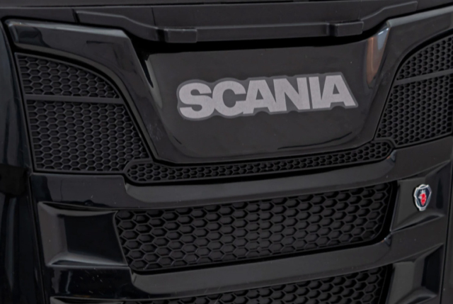 Sort elektrisk Scania 500R Lastbil til børn med 4x12V motorer. Scania Lastbil til børn.