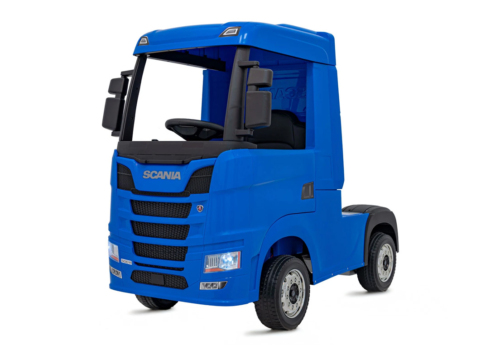 Blå elektrisk Scania 500R Lastbil til børn med 4x12V motorer. Scania Lastbil til børn.