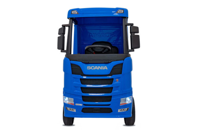Blå elektrisk Scania 500R Lastbil til børn med 4x12V motorer. Scania Lastbil til børn.