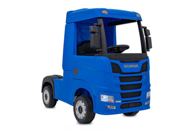 Blå elektrisk Scania 500R Lastbil til børn med 4x12V motorer. Scania Lastbil til børn.