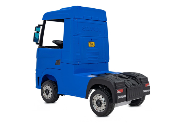Blå elektrisk Scania 500R Lastbil til børn med 4x12V motorer. Scania Lastbil til børn.