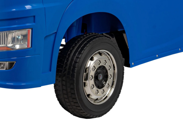 Blå elektrisk Scania 500R Lastbil til børn med 4x12V motorer. Scania Lastbil til børn.