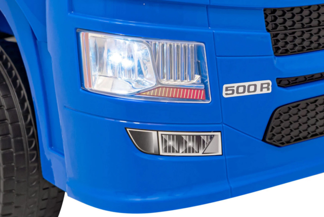 Blå elektrisk Scania 500R Lastbil til børn med 4x12V motorer. Scania Lastbil til børn.