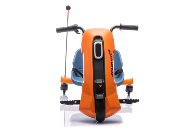 Elektrisk McLaren 970 Drift Trike til børn med topfart på 8 km/t., 360 graders spin og justerbart sæde.