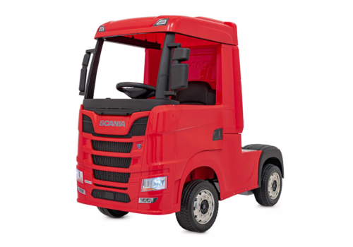 Rød elektrisk Scania 500R Lastbil til børn med 4x12V motorer. Scania Lastbil til børn.