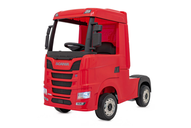 Rød elektrisk Scania 500R Lastbil til børn med 4x12V motorer. Scania Lastbil til børn.