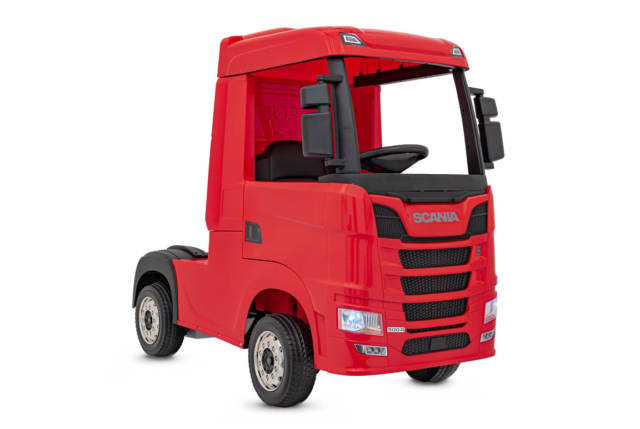 Rød elektrisk Scania 500R Lastbil til børn med 4x12V motorer. Scania Lastbil til børn.