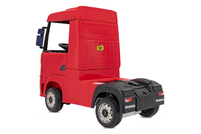 Rød elektrisk Scania 500R Lastbil til børn med 4x12V motorer. Scania Lastbil til børn.
