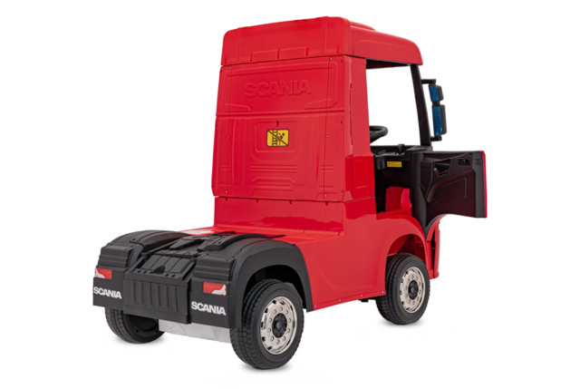 Rød elektrisk Scania 500R Lastbil til børn med 4x12V motorer. Scania Lastbil til børn.