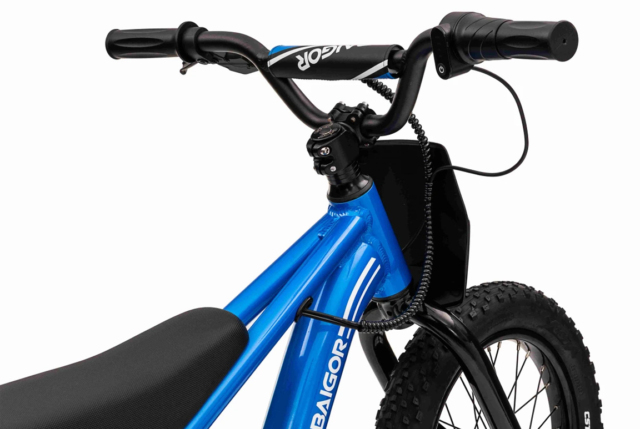 Blå Baigor Pro el-løbecykel / Balancecykel til børn - Topfart på 25 km/t.
