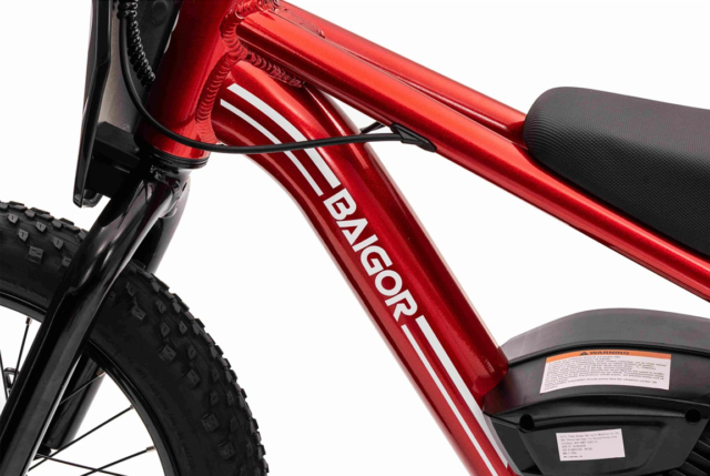 Rød Baigor Pro el-løbecykel / Balancecykel til børn - Topfart på 25 km/t.