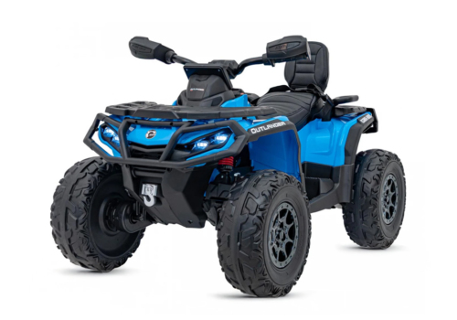 Blå Can-Am Outlander ATV, EVA-gummihjul og lædersæde, 4x24V 200W