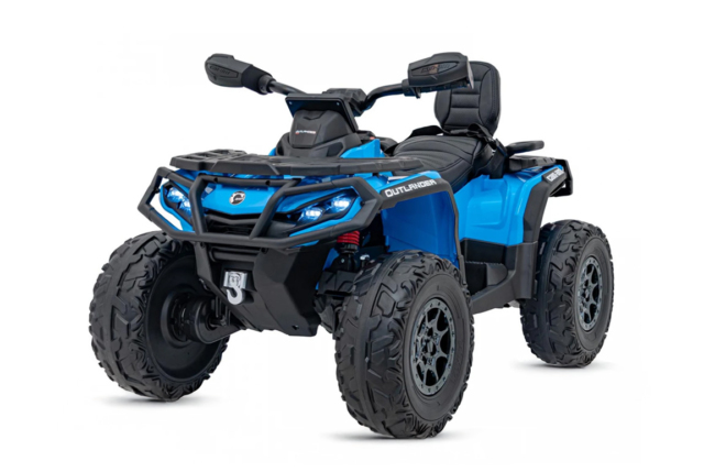 Blå Can-Am Outlander ATV, EVA-gummihjul og lædersæde, 4x24V 200W