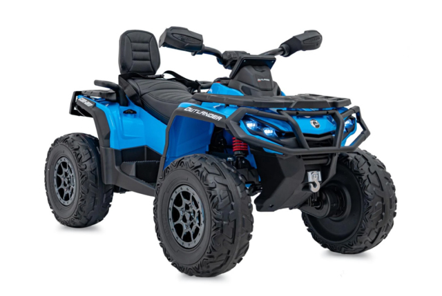 Blå Can-Am Outlander ATV, EVA-gummihjul og lædersæde, 4x24V 200W