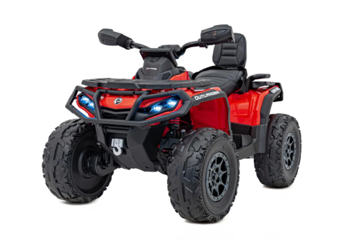 Rød Can-Am Outlander ATV, EVA-gummihjul og lædersæde, 4x24V 200W