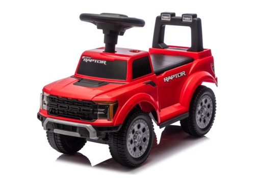 Rød Ford Raptor F150 gåbil til børn med lys og lyd. Passer til børn fra 12-36 måneder.