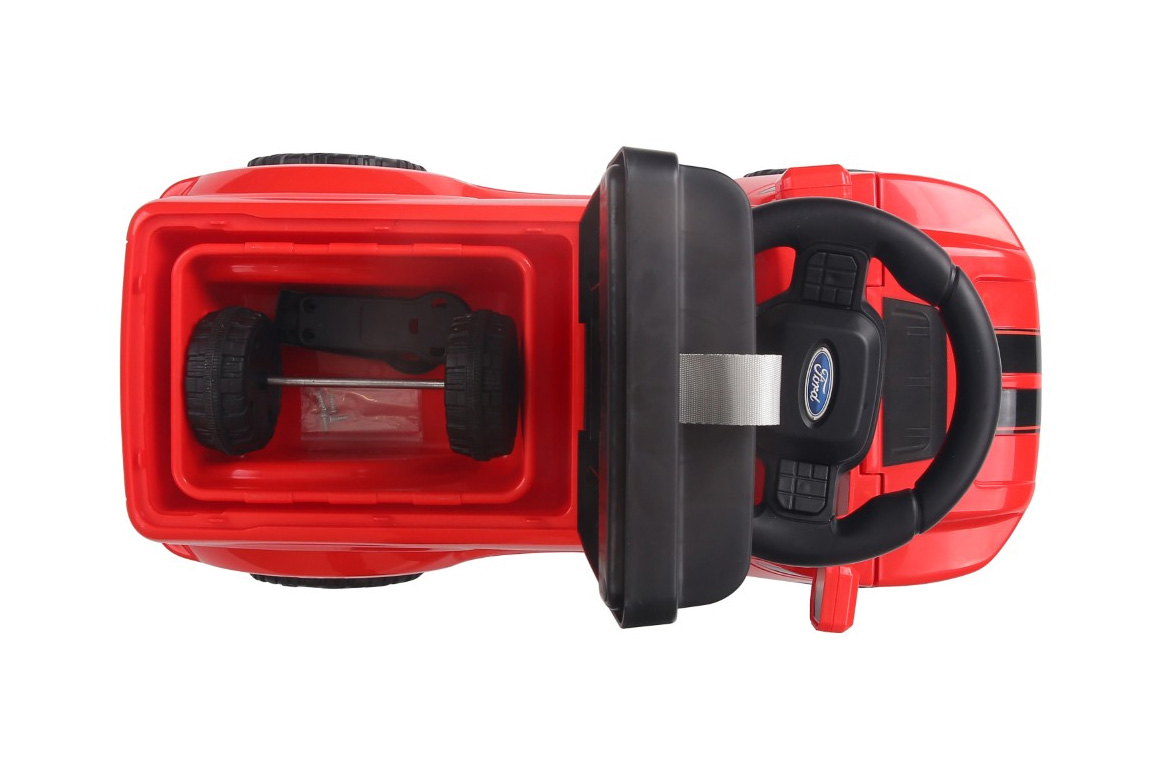 Rød Ford Shelby F150 Raptor gåbil til børn – med værktøjssæt og trailer