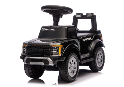 Sort Ford Raptor F150 gåbil til børn med lys og lyd. Passer til børn fra 12-36 måneder.