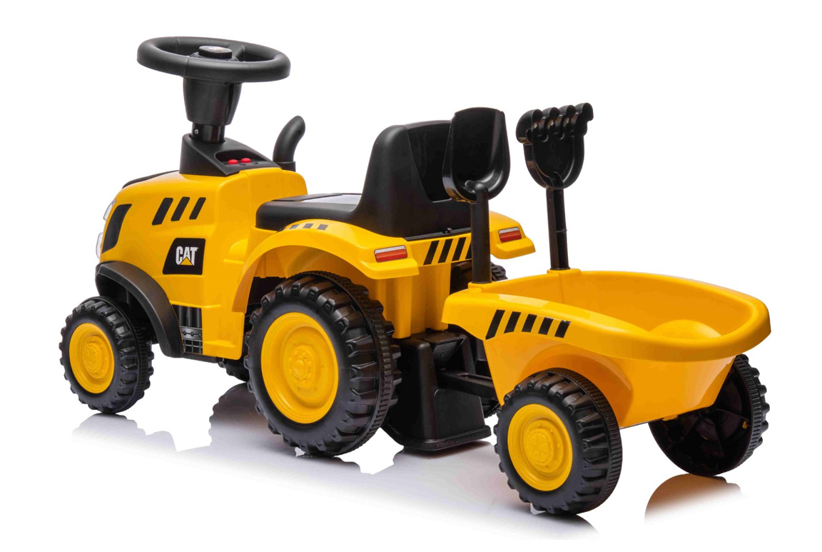 CAT Caterpillar Gå-traktor med trailer og værktøj – Set bagfra
