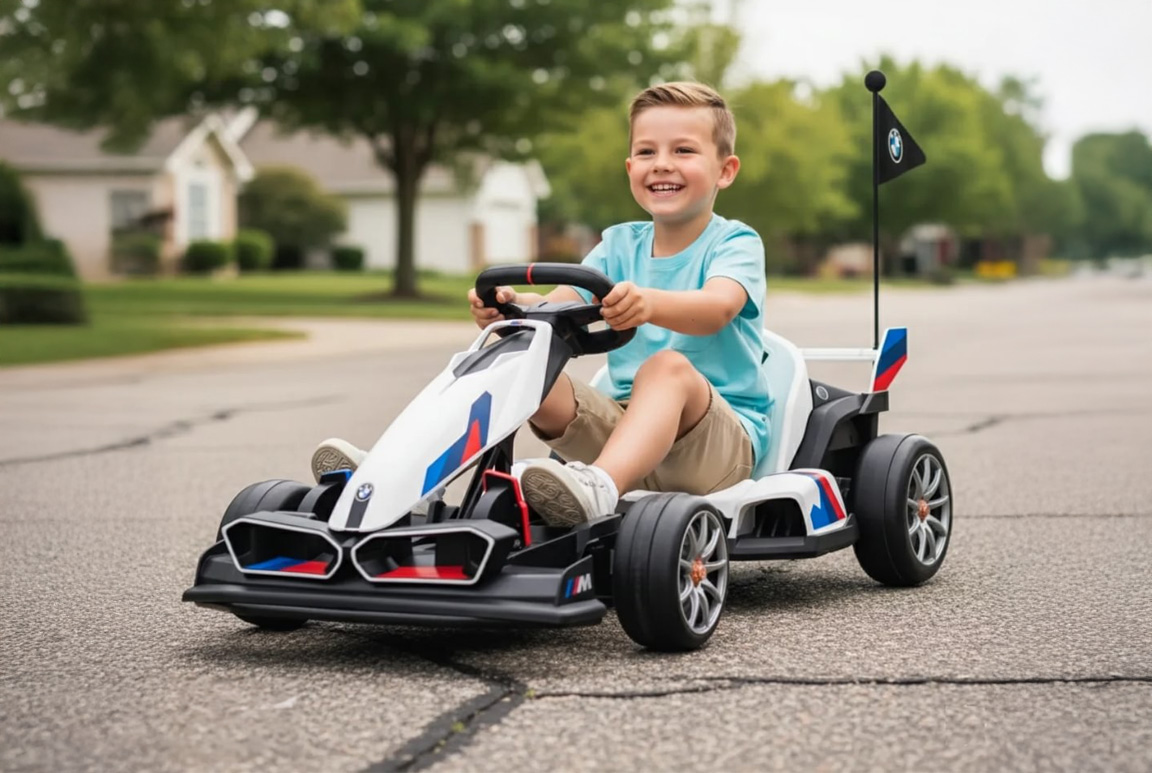 Elektrisk BMW Gokart med drift-funktion til børn, 24V 200W, 12 km/t.