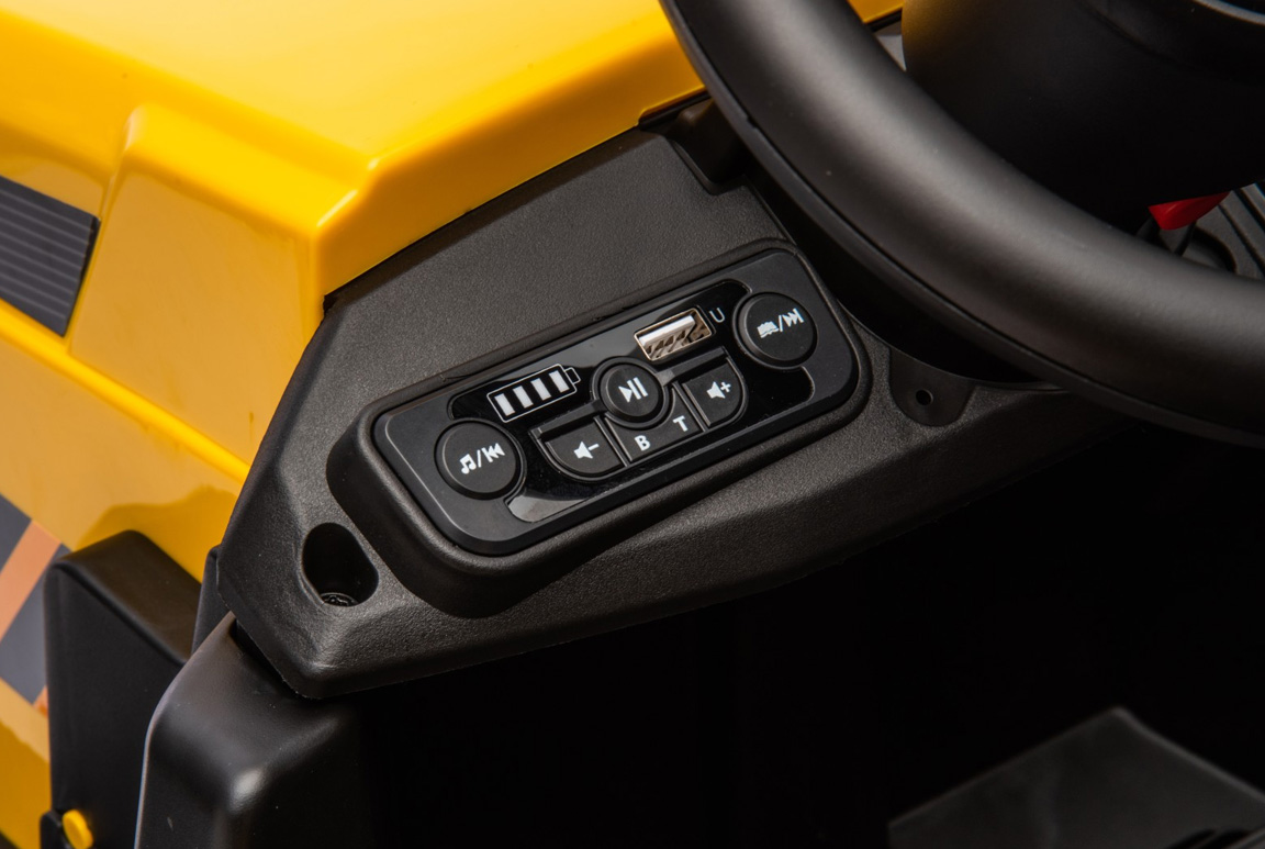 Sjov elektrisk CAT Caterpillar El-Traktor til børn - Musikanlæg