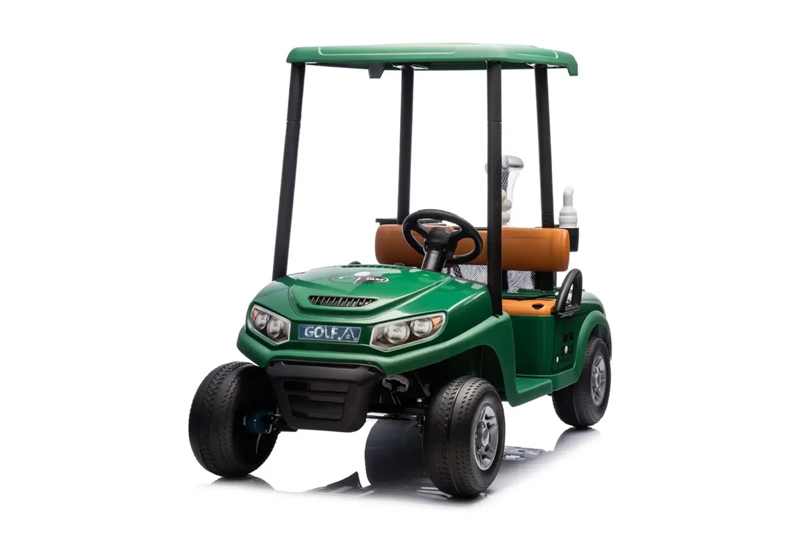 Grøn Green Master Buggy Golfbil til børn, 24V, 2x200W motorer. Plads til 2 børn.