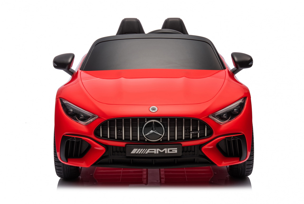 Rød Mercedes SL63 AMG elbil til børn | Plads til 2 børn. Kommer med lædersæde, EVA_gummihjul og fjernbetjening!