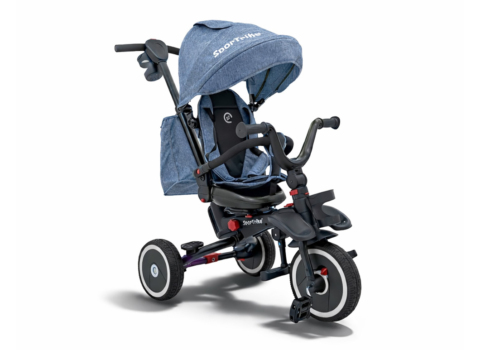 Trehjulet cykel med kaleche til børn – 3-i-1 SporTrike Rider (1–5 år), Blå