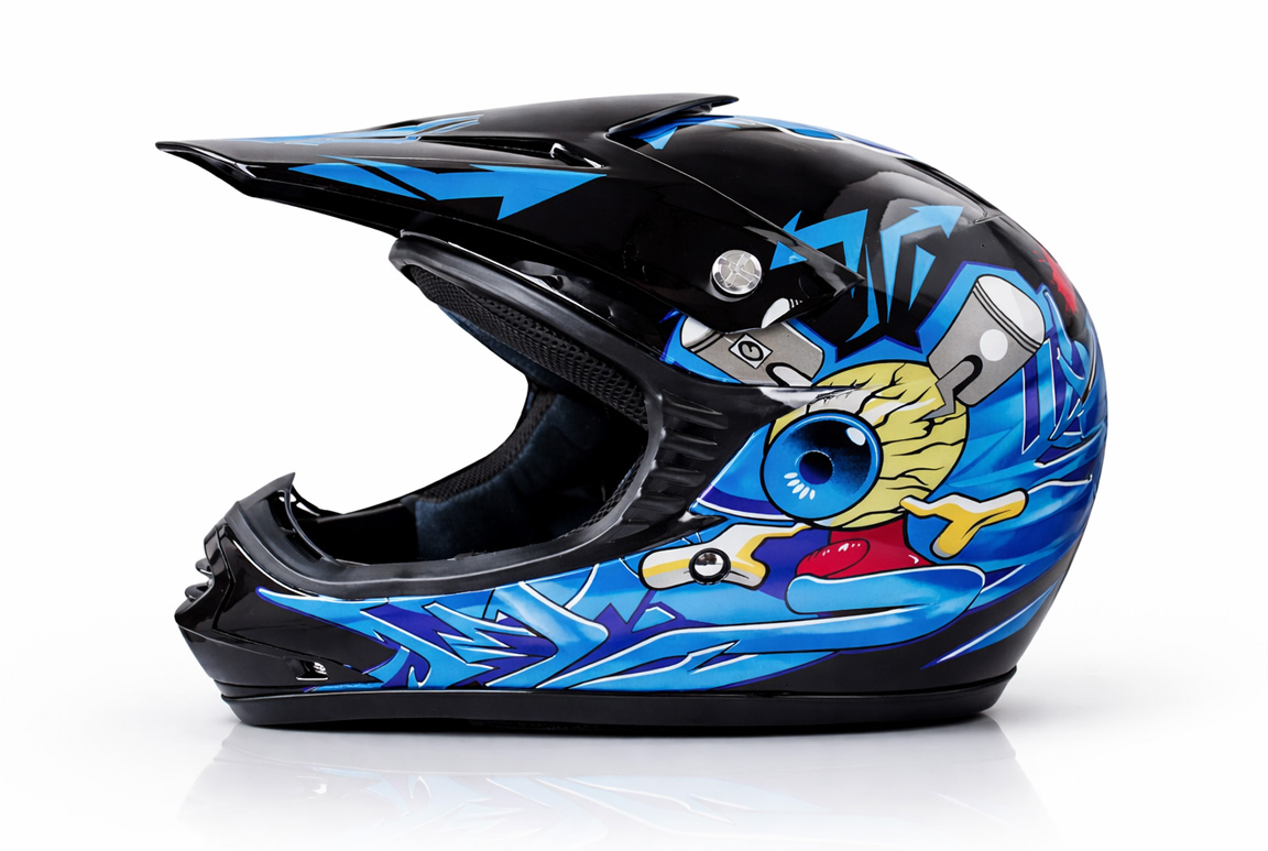 Godkendt ATV- og Crosserhjelm til børn – Blue Beast.