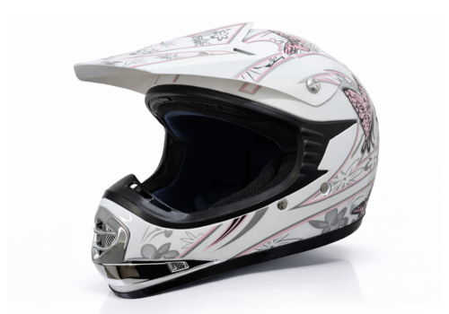 Godkendt ATV- og Crosserhjelm til børn – Pink Butterfly.