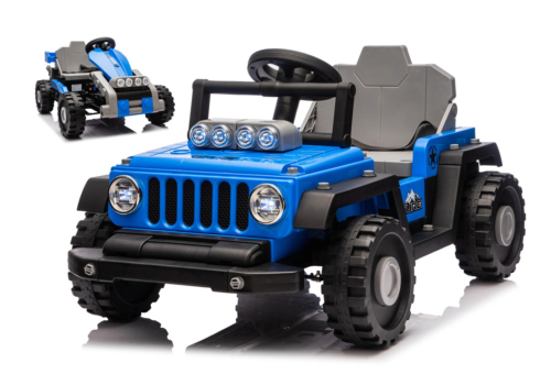Blå Transformers Venture 2-i-1 Jeep og Gokart – Kreativ byg-selv elbil, 2x24V.