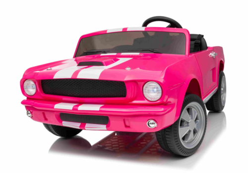 Pink 1965 Ford Mustang Shelby GT350 til børn, 4x200W og lædersæde,