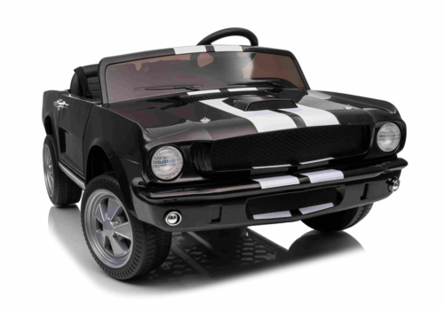1965 Ford Mustang Shelby GT350 til børn, 4x200W og lædersæde, Sort.