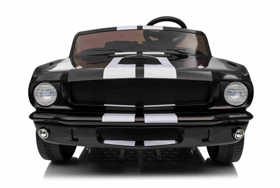 1965 Ford Mustang Shelby GT350 til børn, 4x200W og lædersæde, Sort.