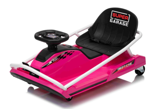 Pink Super Garage Drift Kart til børn - elektrisk gokart med drift-funktion, 14 km/t.