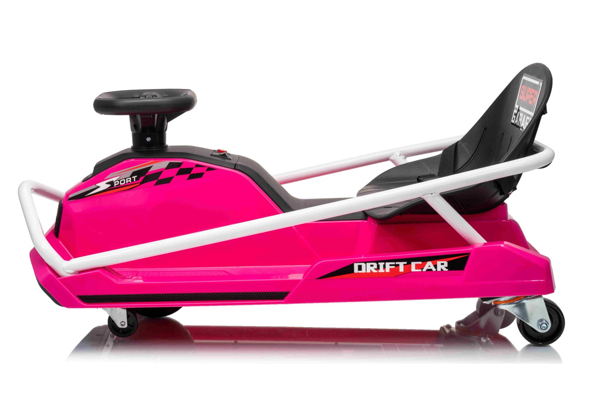 Pink Super Garage Drift Kart til børn - elektrisk gokart med drift-funktion, 14 km/t.