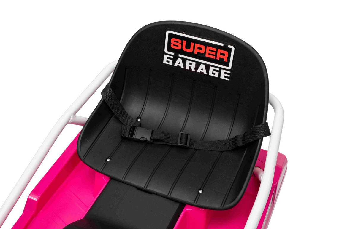 Pink Super Garage Drift Kart til børn - elektrisk gokart med drift-funktion, 14 km/t.