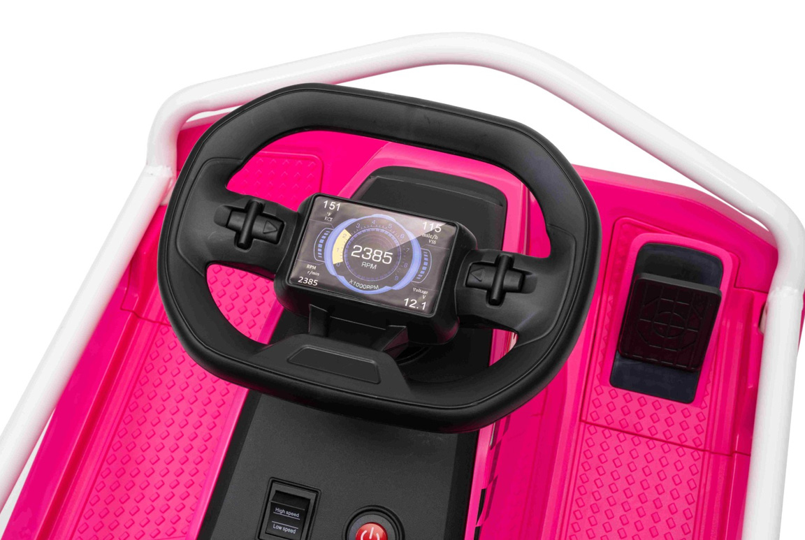 Pink Super Garage Drift Kart til børn - elektrisk gokart med drift-funktion, 14 km/t.