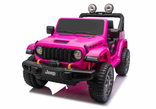 Pink Jeep Wrangler Rubicon elbil 4x24V 200W Lithium med EVA-gummihjul.