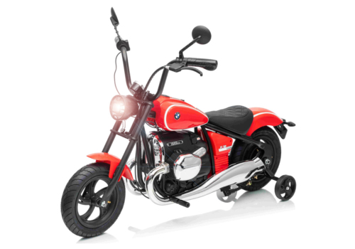 Ikonisk rød BMW R18 Cruiser til børn, 24V Lithium, 200W brushless, 21 km/t.