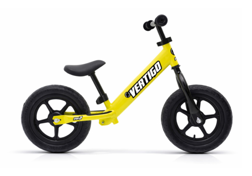 Gul Vertigo Løbecykel til børn i metal – den perfekte start på cykeleventyret.