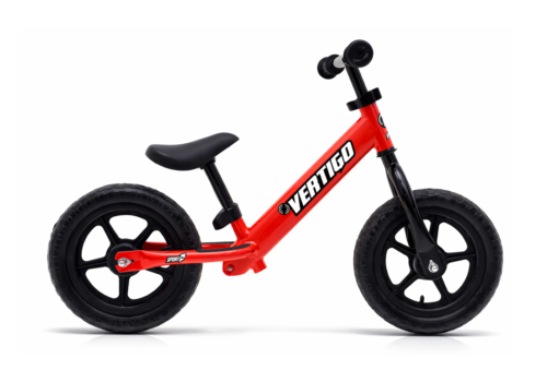 Rød Vertigo Løbecykel til børn i metal – den perfekte start på cykeleventyret.