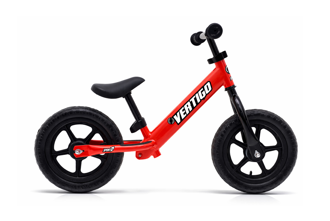 Rød Vertigo Løbecykel til børn i metal – den perfekte start på cykeleventyret.